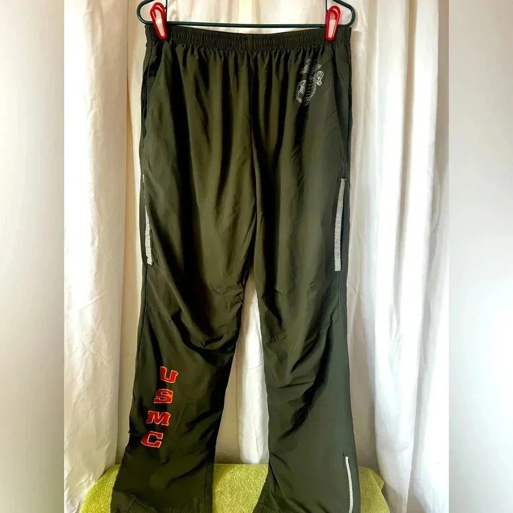 Men's Medium New Balance USMC Lined Running Pants Zip Ankle & Pockets
